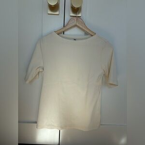 Uniqlo Ivory Boatneck Knit Top